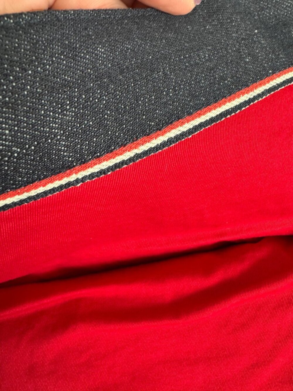 True Religion Denim Lined Tote Bag Leather Straps Red Interior Y2K Retro Travel - Picture 9 of 11